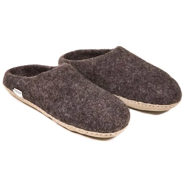 Sloffen wol schoenmaat 38/39 bruin gemêleerd