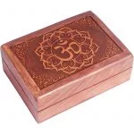 Tarotdoos OM gegraveerd -- 17.5x13x6.5 cm