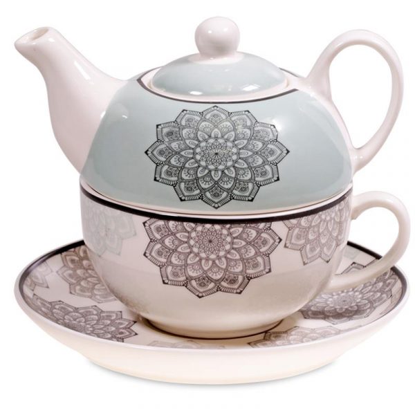 Tea for One Mandala grijs