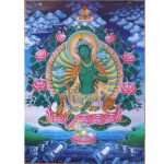 Thangka reproductie Groene Tara -- 100x60 cm