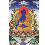 Thangka reproductie Medicijn Boeddha -- 100x60 cm