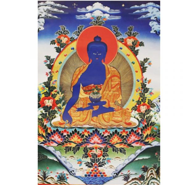Thangka reproductie Medicijn Boeddha -- 100x60 cm