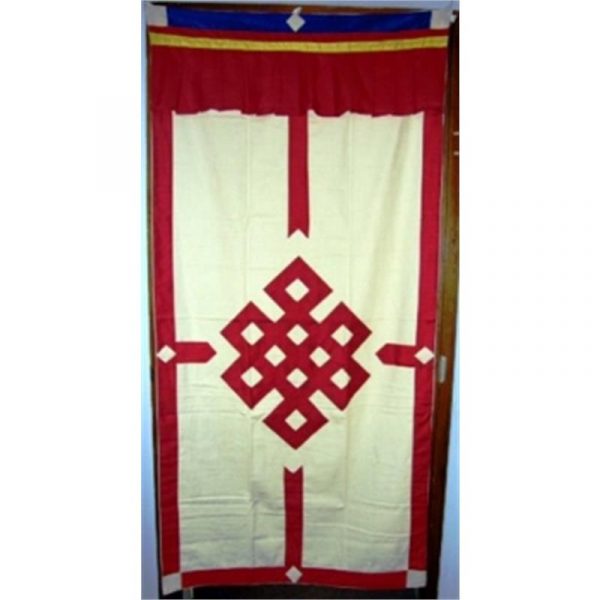 Tibetaans deurkleed rood/ecru -- 178x85 cm