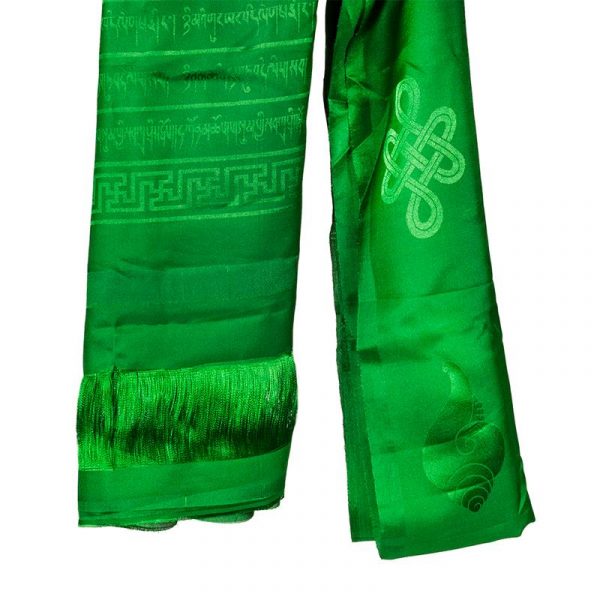Tibetaanse luxe Katha sjaal groen XL -- 240 cm