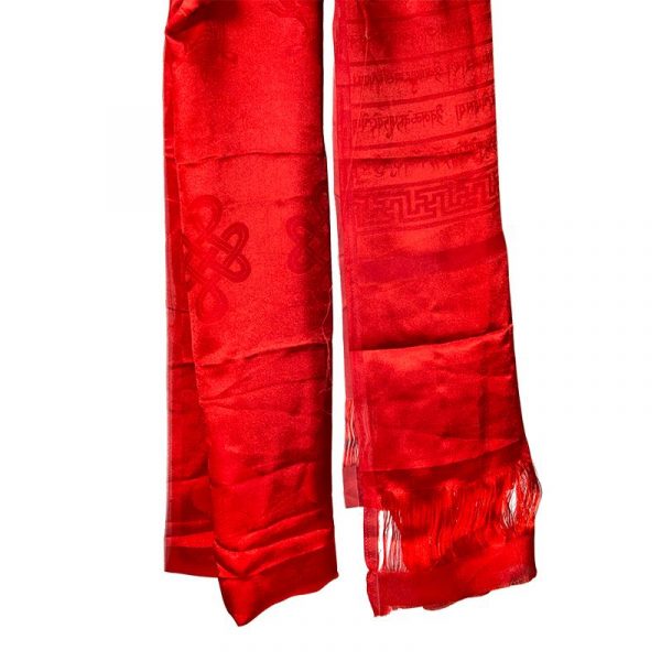 Tibetaanse luxe Katha sjaal rood XL -- 240 cm