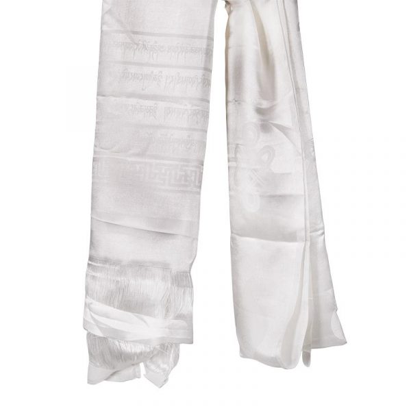 Tibetaanse luxe Katha sjaal wit XL -- 240 cm