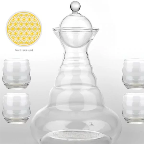 Vitaalwaterkaraf & 4 Mythos glazen goud -- 1300 ml