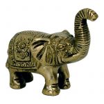Minibeeldje olifant messing -- 185 g; 7x7.5 cm