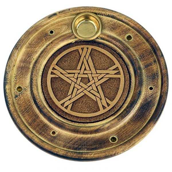 Wierook en kegeltjes brander pentagram -- 10 cm