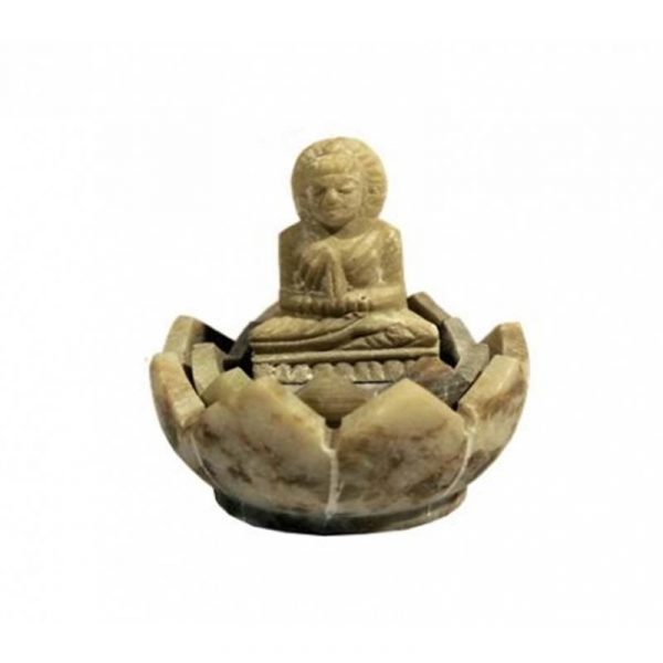 Wierookbrander Boeddha zeepsteen -- 5x4 cm