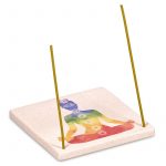 Wierookbrander zandsteen 7 chakra's -- 10x10 cm