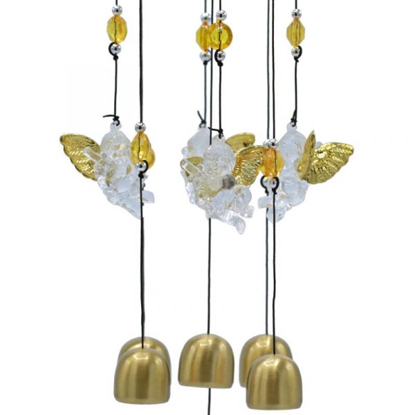 Windbellen met vijf engelen -- 65 cm
