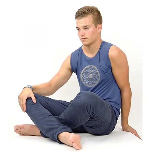 Yoga T-shirt 'Yantra' man indigo L