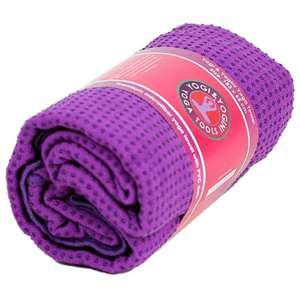 Yoga handdoek PVC antislip paars -- 500 g; 183x65 cm
