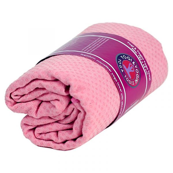 Yoga handdoek PVC antislip roze -- 500 g; 183x65 cm