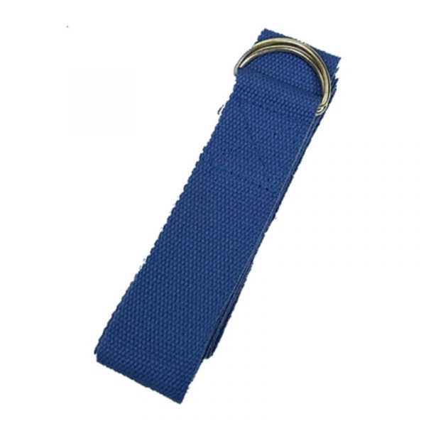 Yoga riem D-ring blauw katoen -- 250x3 cm