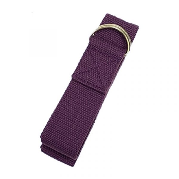 Yoga riem D-ring paars katoen -- 250x3 cm