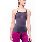 Yoga top Ananda bamboe naadloos donkergrijs M-L