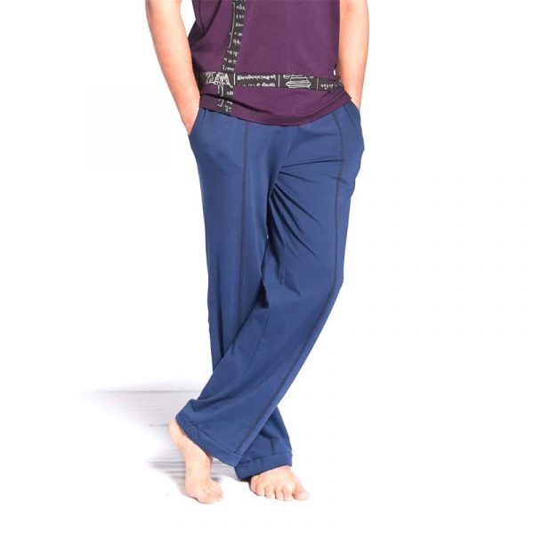 Yogabroek Comfort bio katoen man navy M-L