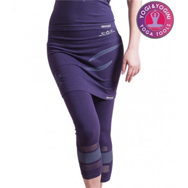 Yogabroek lotus capri rok naadloos paars S-M
