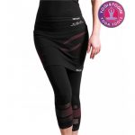 Yogabroek lotus capri rok naadloos zwart S-M