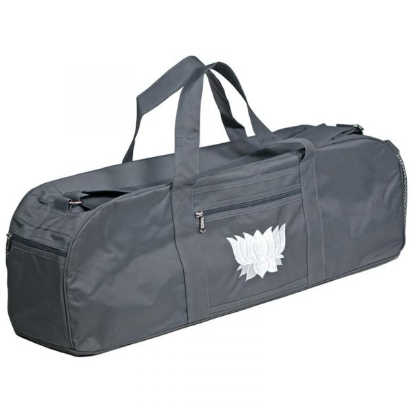 Yogatas grijs met witte lotus -- 70x15x20 cm