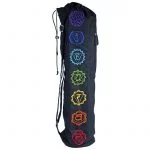 Yogatas met trekkoord zwart 7 Chakra's -- 74x19 cm