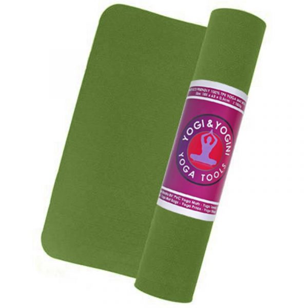 Yogi & Yogini TPE yogamat groen/grijs -- 1000g;63x183x0.5cm