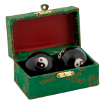 Meridiaankogels Yin Yang zwart -- 4 cm - Afbeelding 2