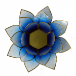Lotus sfeerlicht blauw/wit 2-kleurig goudrand -- 13.5 cm - Afbeelding 2