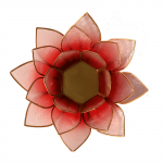 Lotus sfeerlicht rood/roze goudrand -- 13.5 cm - Afbeelding 2