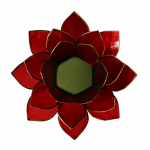 Lotus sfeerlicht rood 1e chakra goudrand -- 13.5 cm - Afbeelding 2