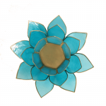 Lotus sfeerlicht blauw 5e chakra goudrand -- 13.5 cm - Afbeelding 2