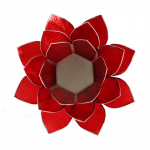 Lotus sfeerlicht rood 1e chakra zilverrand -- 13.5 cm - Afbeelding 2