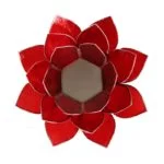 Lotus sfeerlicht rood 1e chakra zilverrand -- 13.5 cm - Afbeelding 2
