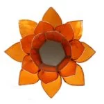 Lotus sfeerlicht oranje 2e chakra zilverrand -- 13.5 cm - Afbeelding 2