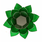 Lotus sfeerlicht groen 4e chakra zilverrand -- 13.5 cm - Afbeelding 2