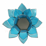 Lotus sfeerlicht blauw 5e chakra zilverrand -- 13.5 cm - Afbeelding 2