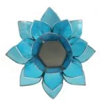Lotus sfeerlicht blauw 5e chakra zilverrand -- 13.5 cm - Afbeelding 2