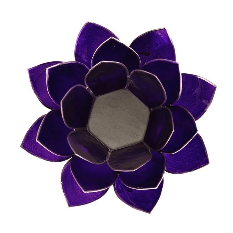 Lotus sfeerlicht violet 7e chakra zilverrand -- 13.5 cm - Afbeelding 2