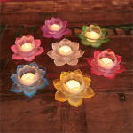 Sfeerlicht Lotus glas groen -- 5.5x12 cm - Afbeelding 3