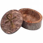 Sierdoosje Ankh zeepsteen ovaal -- 10.5x8x3.3 cm - Afbeelding 2
