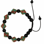 Armband turkoois, koraal & zwarte agaat - Afbeelding 2