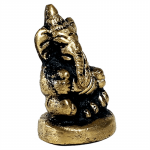 Minibeeldje Ganesha zittend messing -- 24 g; 3 cm - Afbeelding 2