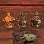 Wierookbrander Lotus bronskleurig -- 7.8x6.9x6.9 cm - Afbeelding 2
