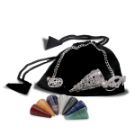 Pendel Pentagram met 7 chakra halfedelstenen -- 3.5x1.7 cm - Afbeelding 2