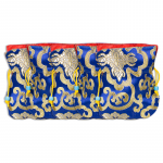 Brokaattasje blauw gevoerd met rood -- 10X14 cm - Afbeelding 2