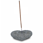 Hartvorm kaars- en wierookhouder zeepsteen naturel -- 9x11 cm - Afbeelding 3