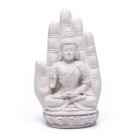 Boeddha in hand wit -- 14x23 cm