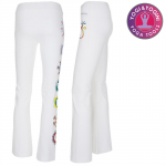 Yoga handgeschilderde chakra broek katoen wit L - Afbeelding 3